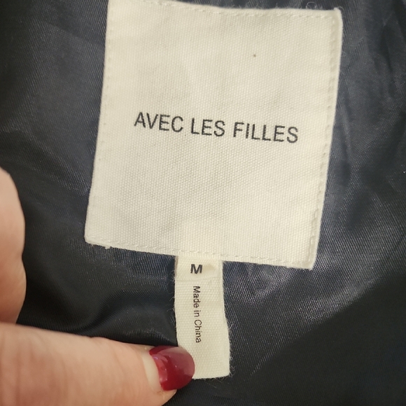 Avec Les Filles Outerwear Fall Navy Hooded Streetwear Office City Jacket Coat - Picture 14 of 15